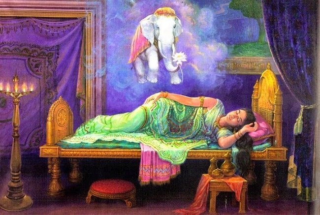 Loài voi vốn là một loài vật rất đặc biệt, một khi đã được huấn luyện thì đặc biệt vâng lời và trung thành với chủ nhân. Sự kiện Đức Phật nhập mẫu thai dưới hình tượng voi trắng sáu ngà nêu biểu cho sức mạnh của lòng từ bi và trí tuệ.